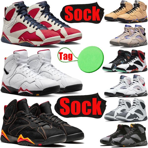 

low jumpman 7 7s mens womens basketball shoes trophy room afrobeats citrus sapphire cardinal flint bordeaux men trainers sports sneakers run, Black