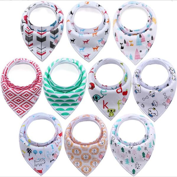 

baby bibs burp cloths ins toddler cotton bandana printed infant saliva towel dribble bibs pinafore fashion newborn double layer triangle hea