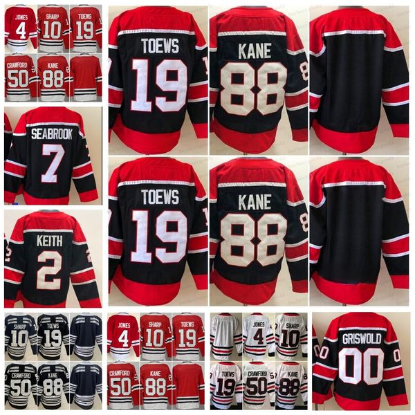 

88 patrick kane jerseys 19 jonathan toews jersey 4 seth jones 50 corey crawford 10 sharp blank no name no number reverse retro hockey'&, Black;red