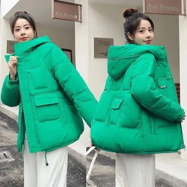 

women's down parkas cotton jacket winter thickened warm loose fashion student women 221125, Black