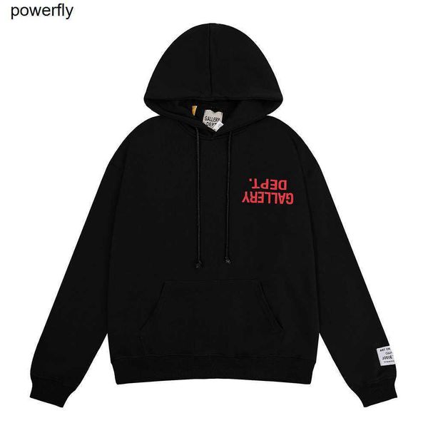 

men's hoodies sweatshirts designer fashion brand galery dept printed cotton hoodie sweater men's women's large loose hoodie, Black