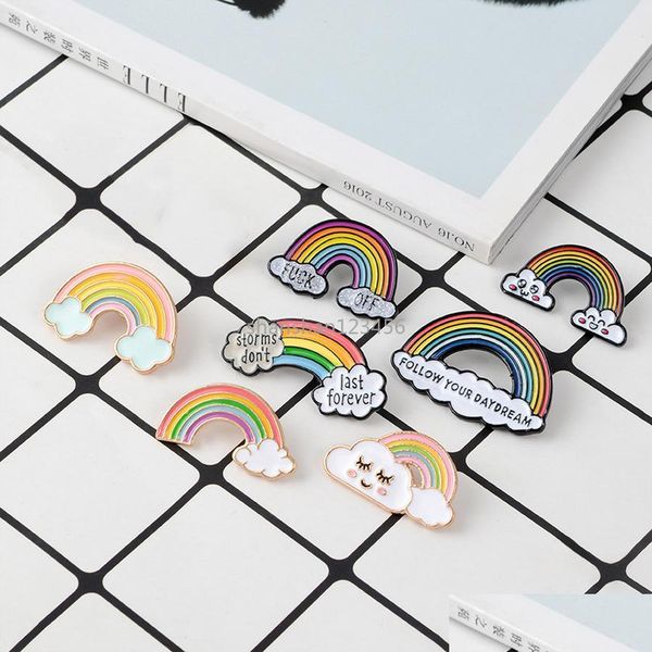 

pins brooches rainbow brooch pins enamel cartoon lapel pin for women men dress co fashion jewelry drop delivery dhzlb, Gray