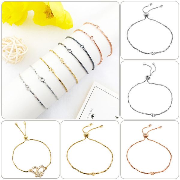 

bracelets chains link diy for women handmade jewelry making supplies findings & components acessories christmas gift wholesale rose gold sil, Black