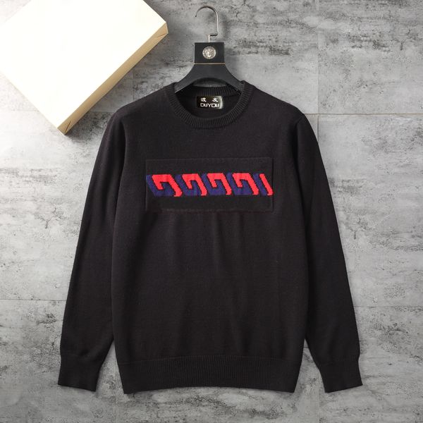 

duyou round-neck sweater knitted sweater men gothic letter print pullover harajuku cotton sweaters for women 84536, White;black