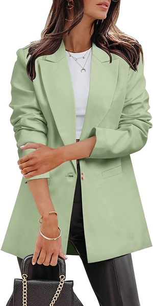 

women's suits blazers autumn women's blazer coat white notched long sleeve button pockets coats female fashion elegant skinny offi, White;black