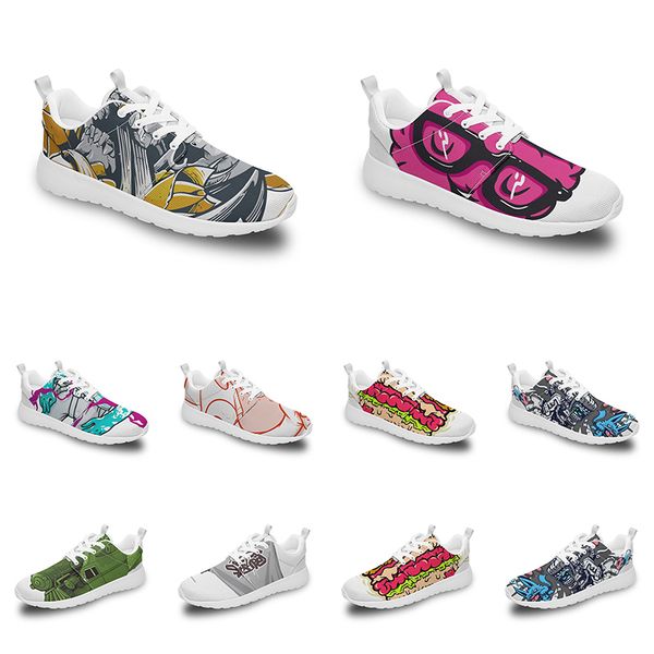 

men women custom sports shoes anime cartoon animal design diy word black white blue red colorful outdoor mens trainer 224