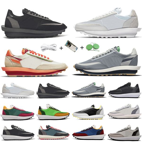 

2023 men women running shoes sneaker triple black wolf grey white nylon green gusto smoke grey blackend blue mens ldwaffle ldv trainers spor