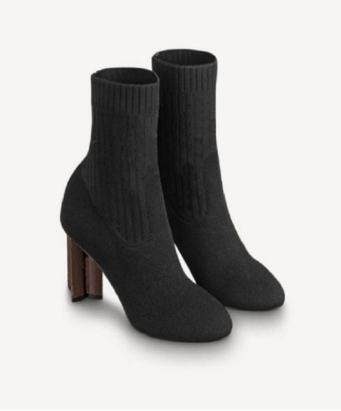 

2021 classics fashion and stretch fabric boots women boots high heels and genuine leather fashion boots booties cowboy shoe10 20011059224, Black