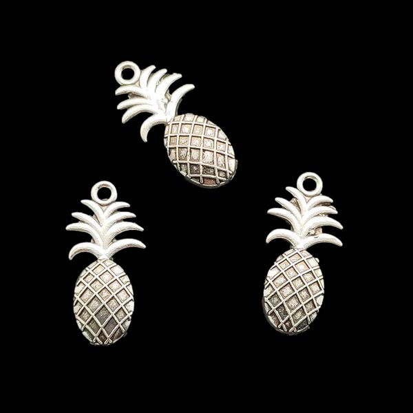 

100pcs pineapple pendants charms for jewelry making tibetan silver color antique diy handmade craft dh0616, Bronze;silver