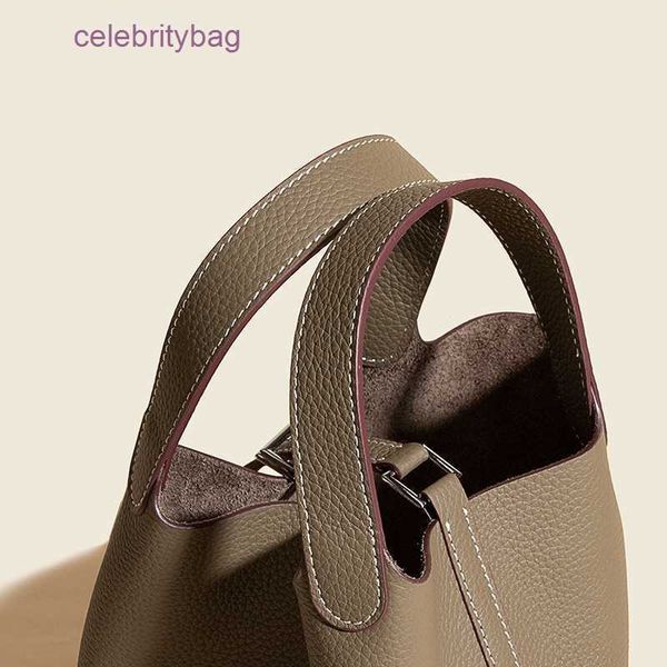 

original designer herms bag picotin locks vegetable basket women's bag leather portable bucket head layer cowhide large capacity hand 2