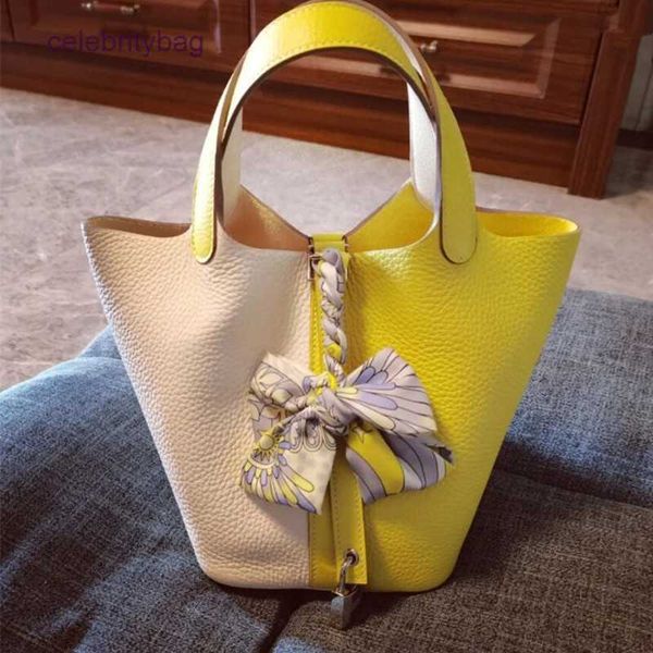

original designer herms picotin locks bags 2022 new color matching vegetable basket bag fashion trend litchi grain cow leather portable wome