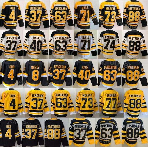 

reverse retro hockey 37 patrice bergeron jersey 63 brad marchand 88 david pastrnak 73 charlie mcavoy 40 tuukka rask 74 jake debrusk 71', Black;red
