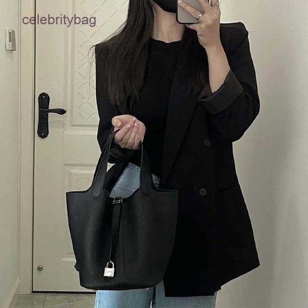 

original designer herms picotin locks bags bag 2022 new cowhide togo leather vegetable basket women's bag bucket small high-end hand