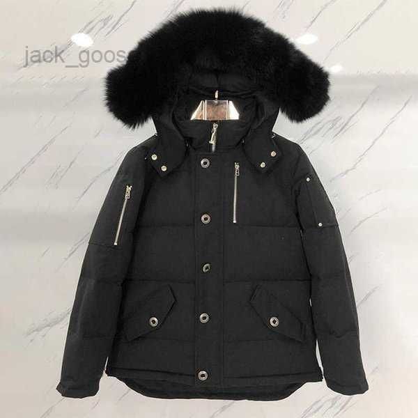 

moose men's down mens jacket keep warm and windproof white duck outerwear coats thicken to resist the cold winter coat plush collar bla, Black