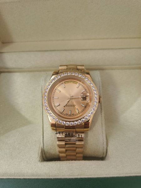

Luxury brand men Day calendarface Diamonds watch men automatic Mechanical Movement WristWatche Gold dial Sports Watche, Style 3 original box+watch