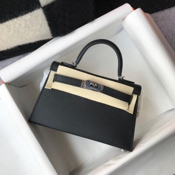 

2023 quality designer bag handbag 19cm mini epsom bags fashion classic genuine leather shoulder messenger custom handmade sac de luxe femme