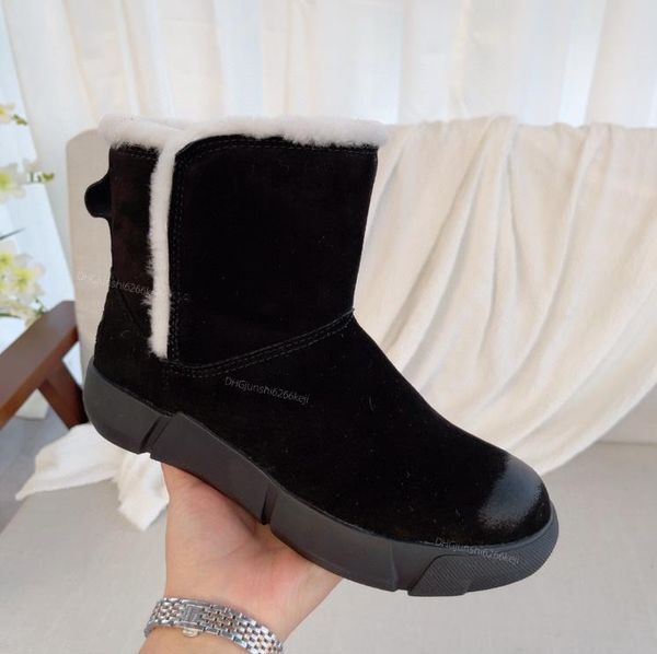 

tazz ankle boots australia mens designer booties suede shearling middle barrel wool snow bootes fashion boot chestnut warm shearing lining s, Black