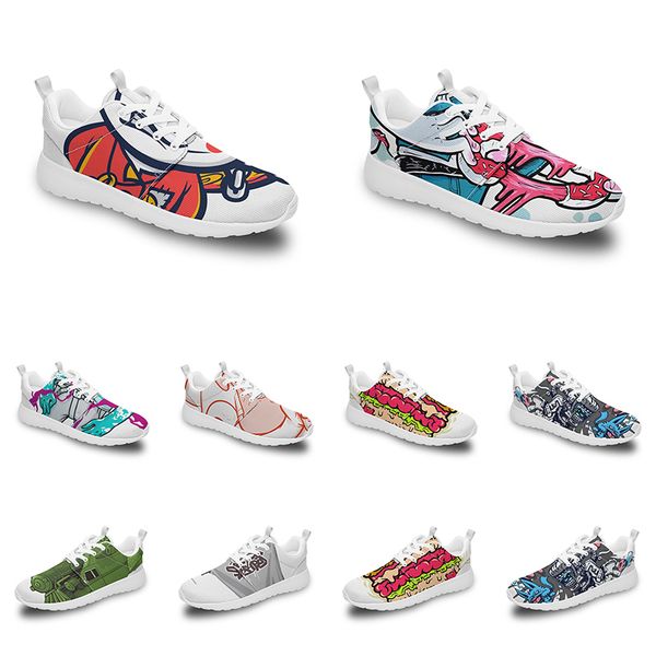 

men women custom sports shoes anime cartoon animal design diy word black white blue red colorful outdoor mens trainer 208