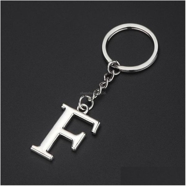 

key rings 26 english initial key ring metal alphabet letter keychain handbag hangs fashion jewelry drop delivery dhjlq, Slivery;golden