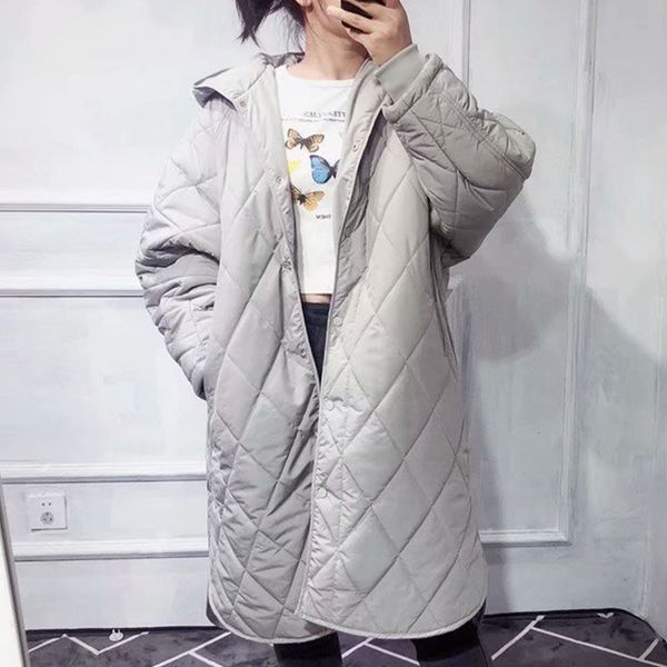 

women's down parkas mandylandy women loose long coat down jacket winter female plus size overcoat winter jacket women stitching hooded, Black