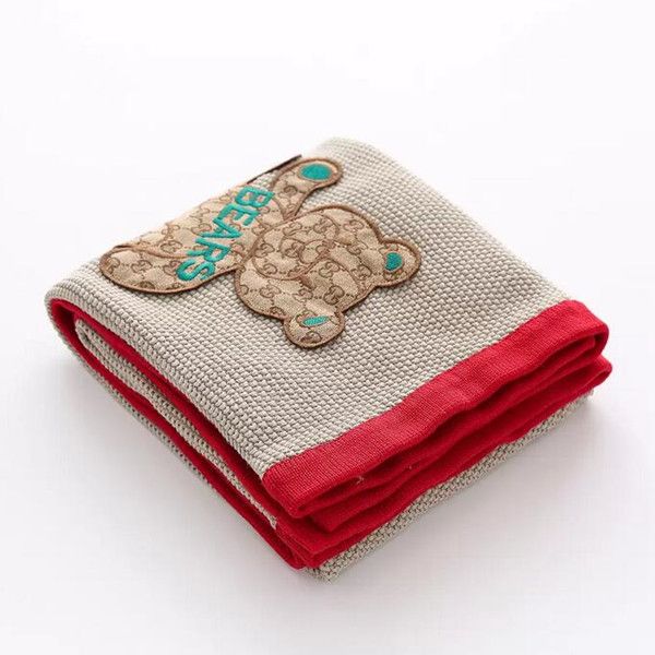 

retro baby cartoon small bear blanket children light khaki towel blanket sofa leisure blanket multifunctional car air-conditioned room blank