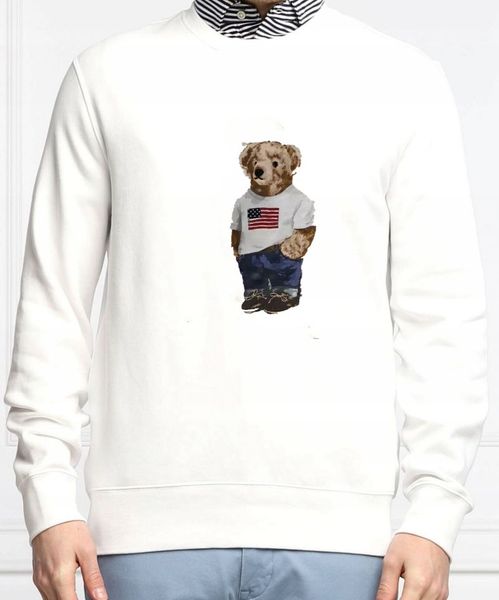 

polos men's bear sweater and sweatshirt european and american autumn winter long-sleeved casual plus size print fashion s-2xl, Black