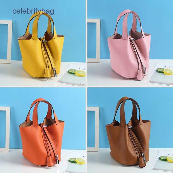

original designer herms picotin locks bags vegetable basket bag leather women's autumn and winter style child mother minority design bu