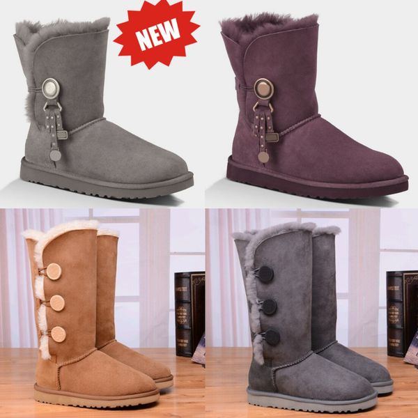 

new australia australian classic warm boots women mini half snow boot usa gs winter full fur fluffy furry satin ankle bootss booties size 36, Black