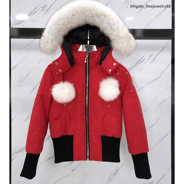 

2023 mens down jackets moose parka winter waterproof cloth men wolf fur wyndham jacket hooded fourrure outwear raccoon furs warm knuck coat, Black