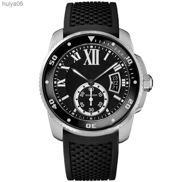 

mens watch automatic mechanical black dial rubber strap men watches male wristwatch huiya06, Slivery;brown