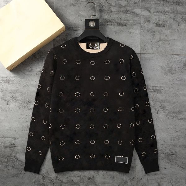 

duyou round-neck sweater knitted sweater men gothic letter print pullover harajuku cotton sweaters for women 84570, White;black