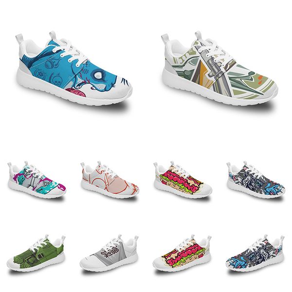 

men women custom sports shoes anime cartoon animal design diy word black white blue red colorful outdoor mens trainer 202