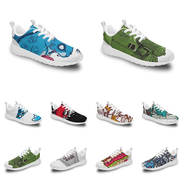 

men women custom sports shoes anime cartoon animal design diy word black white blue red colorful outdoor mens trainer 187