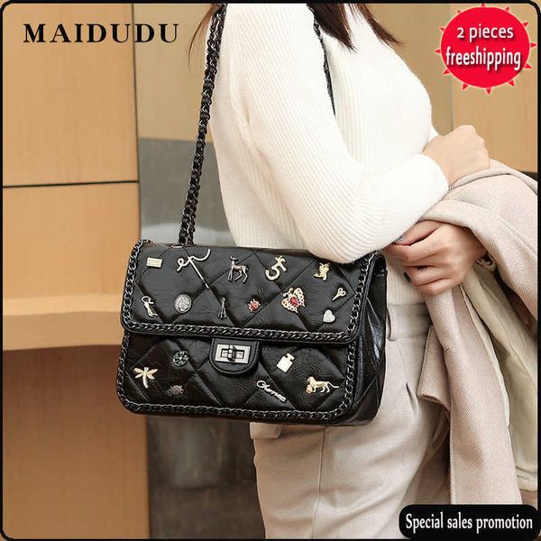 

designer bags maidudu autumn and winter women's bag 2022 a new model of gujia's same large capacity small fragrant lingge chain ba