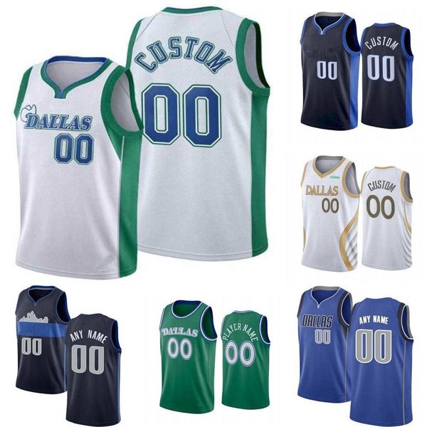 

college wear 75th custom men jersey women youth luka 9 moses brown 77 doncic 13 jalen brunson kristaps 6 porzingis dallas''maveric, Black