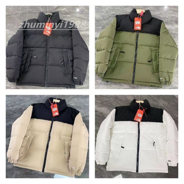 

winter america brand north parkas mixed colors couple cotton coats casual stand collar warm down puffer jackets men/ladies r5, Blue;black