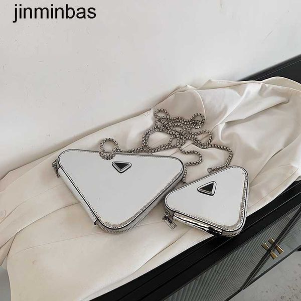 

luxury tote bag 2023 spring new p family net red mirror chain triangle single shoulder slant span small fashionable mini mouth