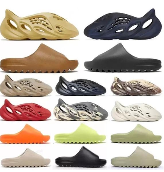 

slippers yeeziness slide shoes graffiti slides bone resin desert sand rubber slipper summer brown flat men women beach foam size 36-45 luxur, Black