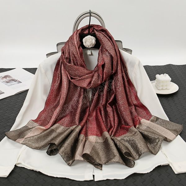 

shimmer glitter hijab scarf women luxury muslim shawls big size headscarf wraps pashmina stoles echarpe femme foulard bandana, Blue;gray