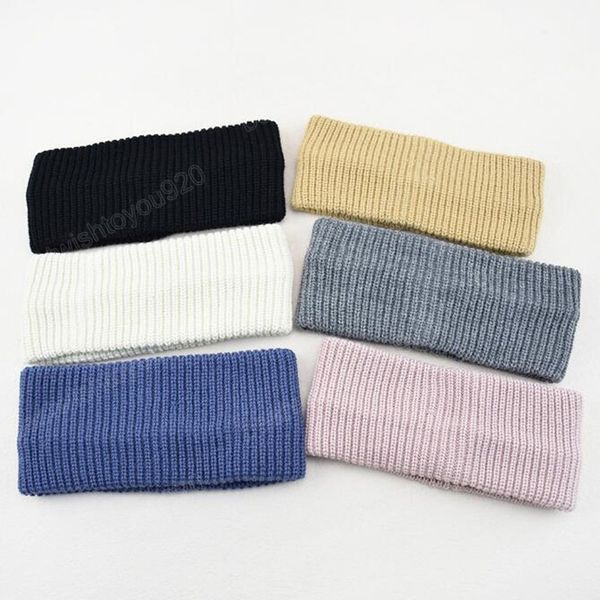 

fashion women headband knitted turban warm high elastic hair band winter solid color casual hair accessories, Silver