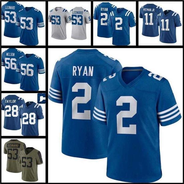 

jersey 2 matt ryan 28 jonathan taylor football''nfl''jersey 53 darius leonard 11 michael pittman jr. philip rivers quent, Black;red