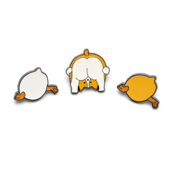 

animal funny brooch little yellow duck keji little k peeping alloy gel drop badge, Blue