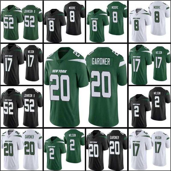 

jersey 17 garrett 2 zach wilson''nfl''jersey 8 elijah moore footbal''nfl''jersey 20 ahmad gardner 52, Black;red
