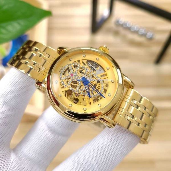 

watches luxury designer three needle series skull automatic mechanical watch wristwatches stainless steel leather, Silver