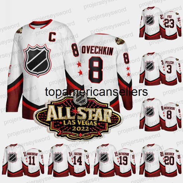 

hockey #8 alex ovechkin 2022 all star jersey adam pelech zach werenski jonathan huberdeau nick suzuki drake batherson chris kreider sebastia, Black