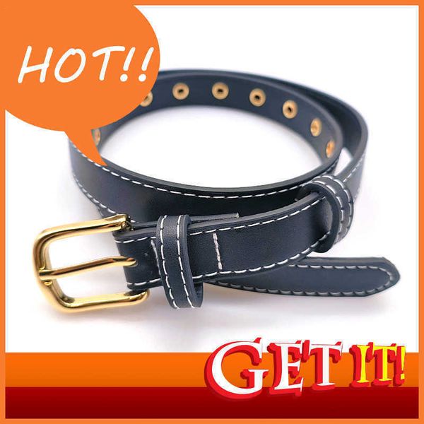 

fashion design belt new korean version of ins style personalized eyelet pin buckle women's practical fashion pair with jeans black slim, Black;brown