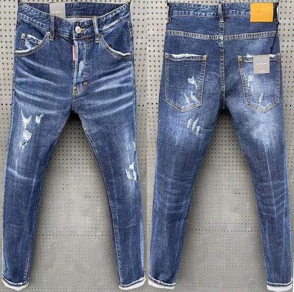 

designer men's jeans wide leg pants slit small straight denim trousers mmhshgg066, Blue