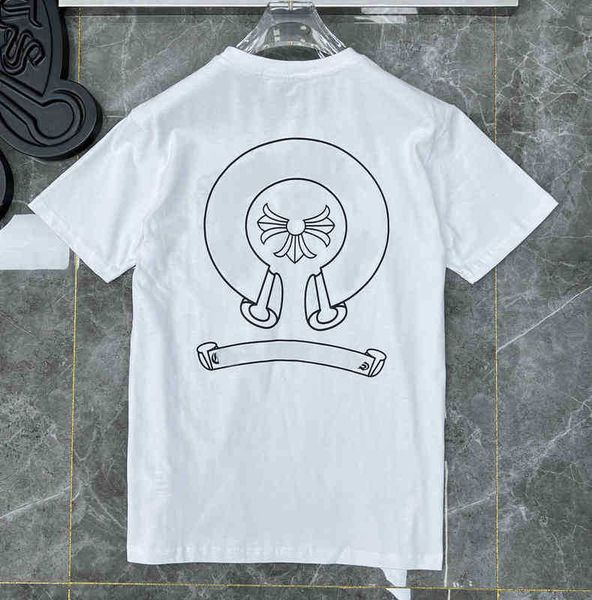 

men's ch summer fashion luxury brand t shirts designers tees correct horseshoe sanskrit cross polos boy graffiti t-shirts women short s, White;black