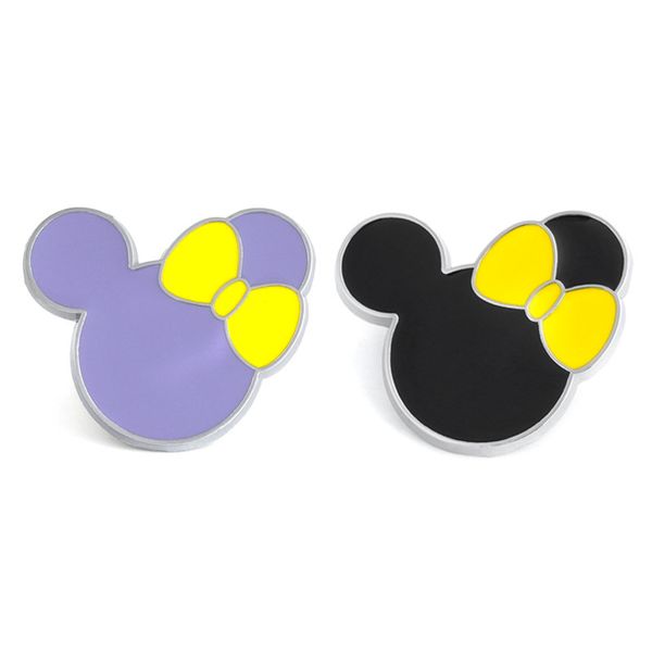 

cats head bowknot cute anime movies games hard enamel pins collect metal cartoon brooch backpack hat bag collar lapel badges women fashion j, Blue