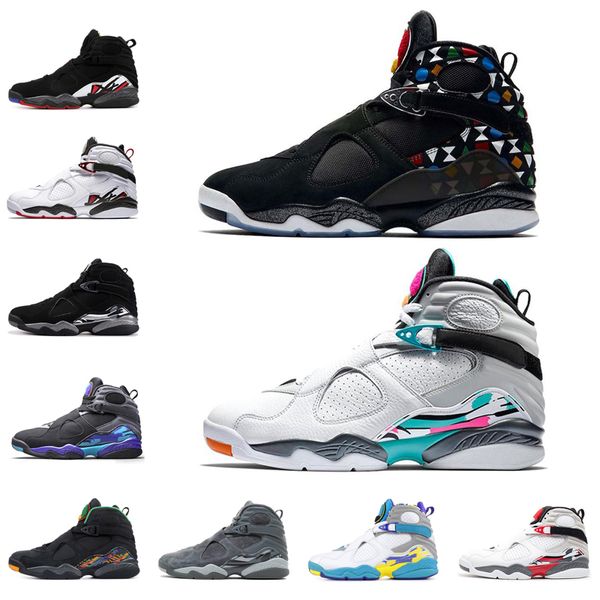 

8s man basketball shoes jumpman 8 quai 54 aqua white alternate playoff cool grey ovo black countdown pack breathable jogging mens trainers s